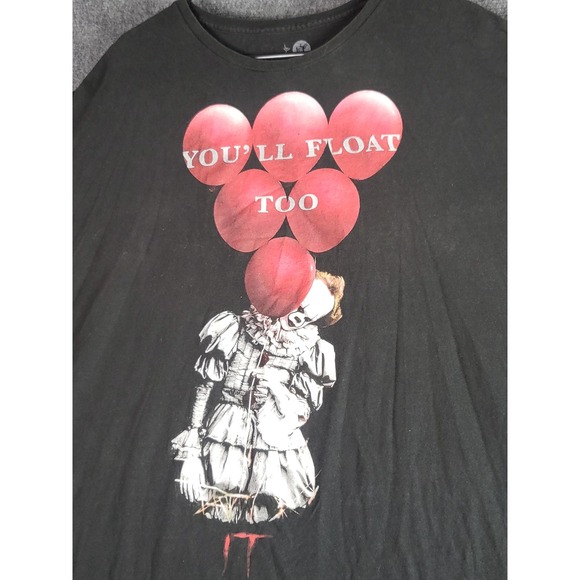 IT Movie T-Shirt Men Sz 3XL You'll Float Too Pennywise Graphic‎ Tee Black Thrill - Picture 4 of 8